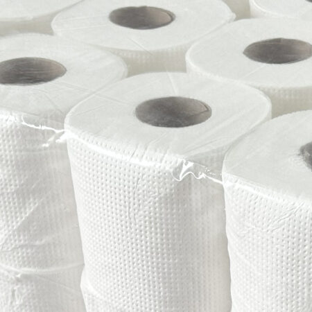 48 Pack Bale of 1-Ply Toilet Paper - Bulk package with 48 rolls, each 1-ply for softness and durability.